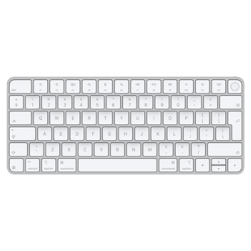 Apple Magic Keyboard con Touch ID per Mac con chip - Inglese internazionale, Tenkeyless (80 - 87%), Con cavo e senza cavo, USB + Bluetooth, QWERTY, Argento, Bianco